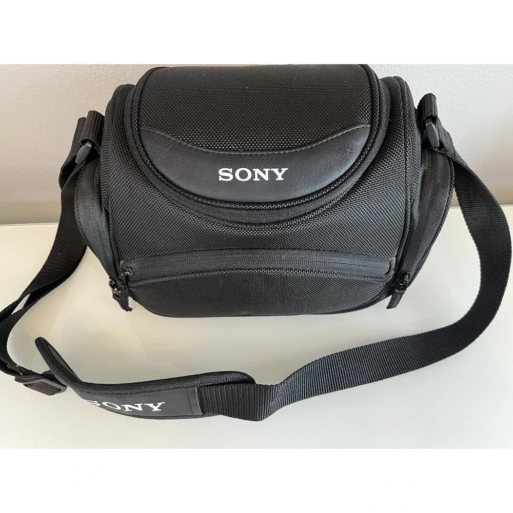 Sony Camcorder Camera Bag Padded Case w/ Shoulder Strap Genuine OEM - Black